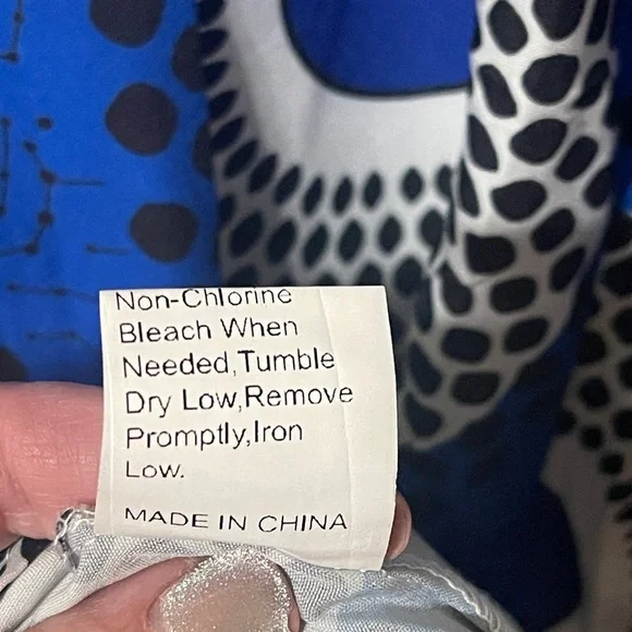 SHEIN Blue Multi Geo Print V-Neck Hidden Pocket plus size Dress- 4XL - Picture 5 of 6